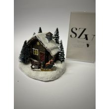 Karácsonyi életkép Házikó+Szán Világítós