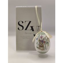 Húsvéti Tójás Akasztós Nyuszi Virágokkal Mintával (6cm)