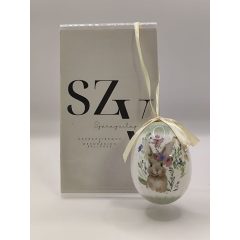   Húsvéti Tójás Akasztós Nyuszi Virágokkal Mintával (6cm)