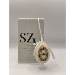   Húsvéti Tójás Akasztós Virágos Sünivel Mintával (6cm)