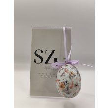 Húsvéti Tójás Akasztós Margaréta Virágokkal Mintával (6cm)