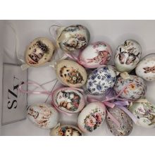 Húsvéti Tójás Akasztós Nyuszi Virágos Fejdísz Mintával 1. (9cm)