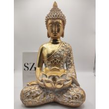 Buddha Ülő Arany - Fehér