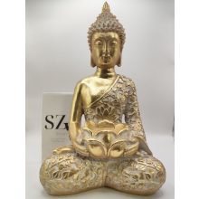 Buddha Ülő Arany - Fehér