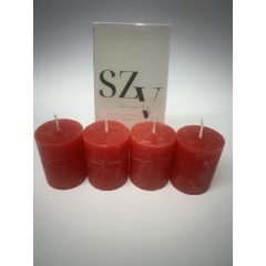 Gyertya Rusztikus Piros 40*50mm (4db)