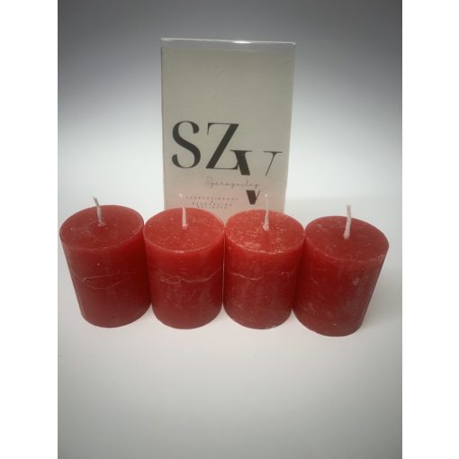 Gyertya Rusztikus Piros 40*50mm (4db)