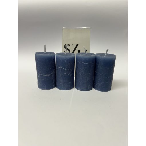 Gyertya Rusztikus Kék 40*75mm (4db)