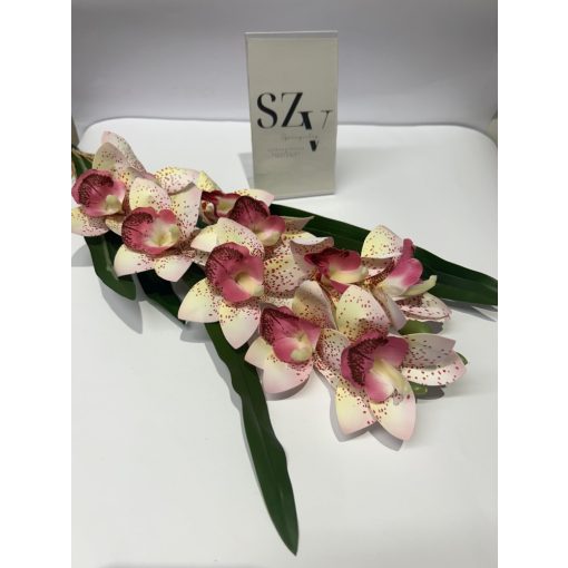 Orchidea Levéllel Világos Rózsaszín