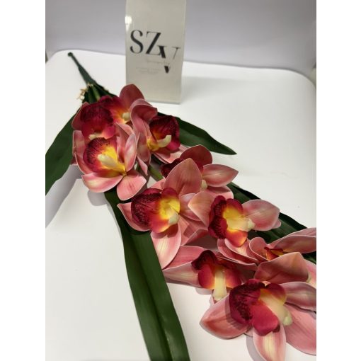 Orchidea Levéllel Világos Rózsaszín