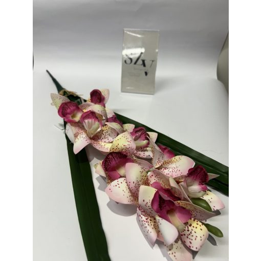 Orchidea Levéllel Pöttyös Rózsaszín