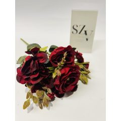 Rózsa csokor Hotensiával Bordó