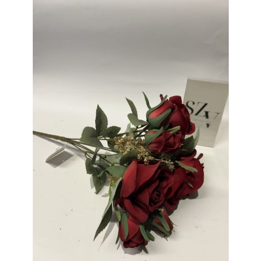 Rózsa Csokor Bimbóval 7 ágas Bordó
