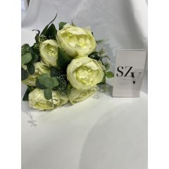 Peonia csokor rezgővel 7 virágú Krém