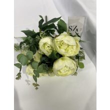 Peonia csokor rezgővel 7 virágú Krém
