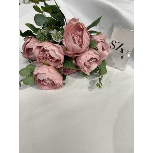 Peonia csokor rezgővel 7 virágú Rózsaszin