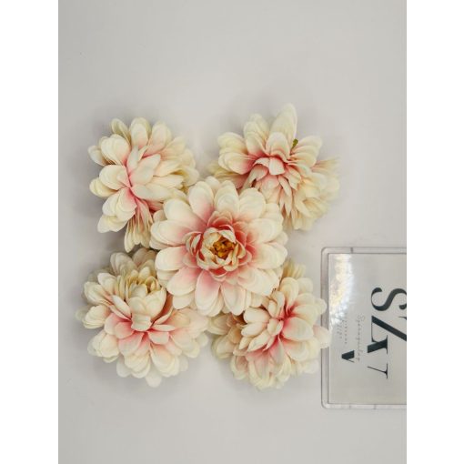 Dália Selyemvirág Fej Rózsaszín cirmos 8 cm (24 darab)