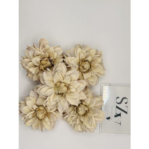 Dália Selyemvirág Fej Hegyes Szirmú Drapp 9 cm (24 darab)