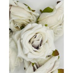 Rózsa Fej Antik-Fehér 6 cm (24 db)