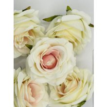 Rózsa Fej Krém-Rózsaszín Cirmos 6 cm (24 db)