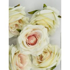 Rózsa Fej Krém-Rózsaszín Cirmos 6 cm (24 db)