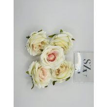 Rózsa Fej Krém-Rózsaszín Cirmos 6 cm (24 db)