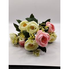 Boglárka csokor 10 virágos krém-rózsaszín