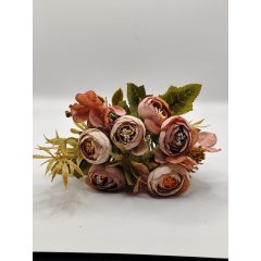 Boglárka csokor hortensiával 5 ágú sárgás mályva