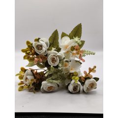 Boglárka csokor Eucalyptusszal Fehér