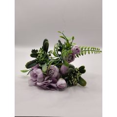 Boglárka csokor hortenziával-rezgővel lila