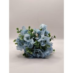 Hortenzia csokor mini eucalytusszal világos kék