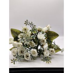 Mini rózsa csokor rezgővel 5 ágas fehér