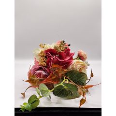 Selymevirág csokor vegyes 6 szálas pink rózsaszín