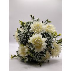 Krizantém csokor 12 ágas 7 virágos zölddel krém