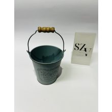 Bádog Szürke Kaspó Kötél Füllel Mintával 2.